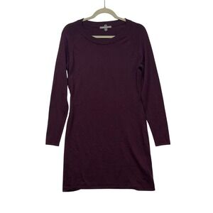 Smartwool Womens Merino Wool Blend Sweater Dress Purple SW000179 Size Large